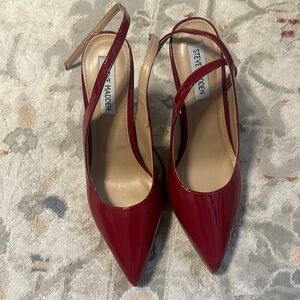 Steve Madden Red Slingback Heels with Pointed Toe